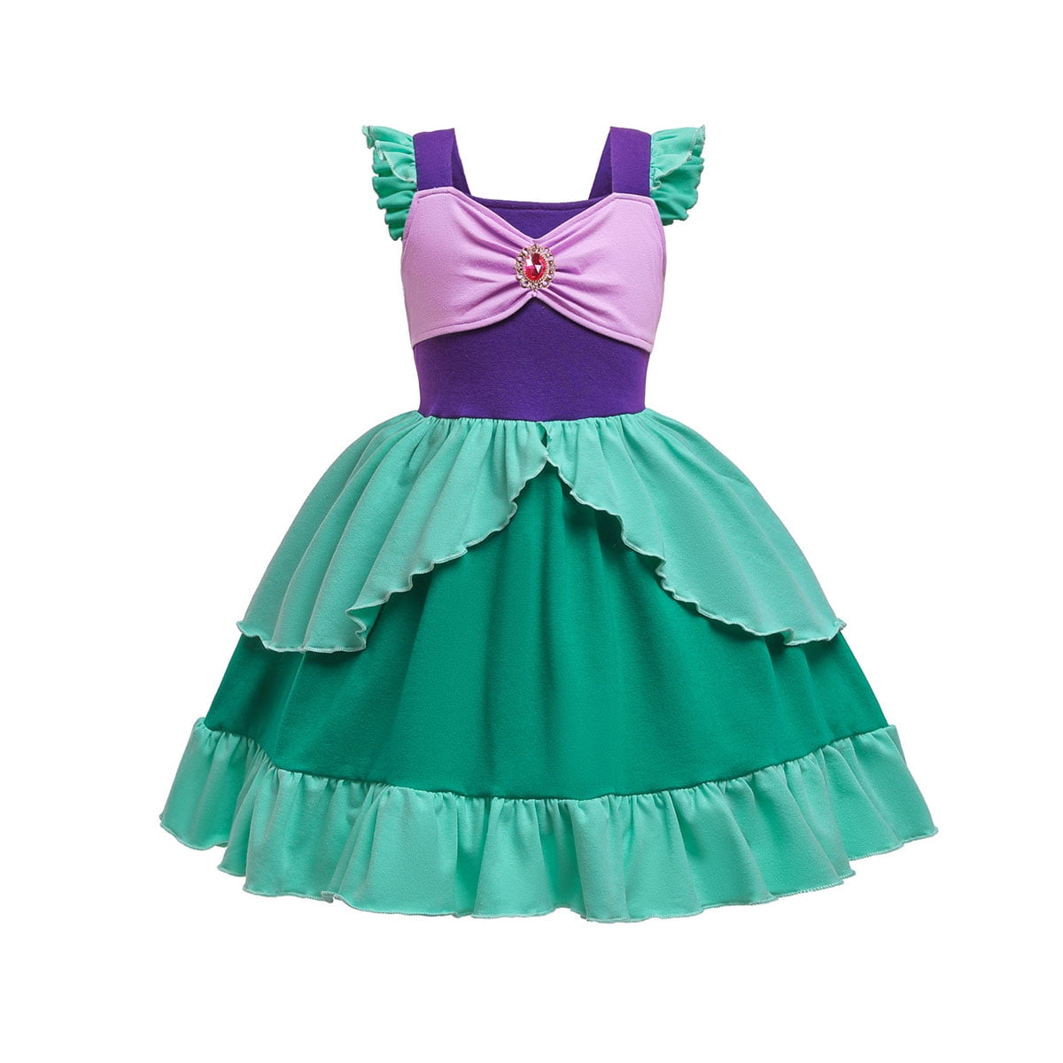 The Little Mermaid Ariel Winter Cosplay Costume Princess Embroidery