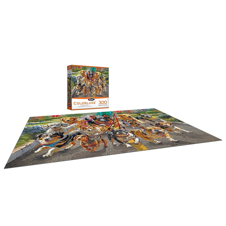 RoseArt Colorluxe 300-Piece Dog Walker Adult Interlocking Puzzle