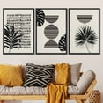 thumbnail image 2 of PixonSign Framed Canvas Print Wall Art Set Geometric Dark Mid-Century Palm Leaf Collage Abstract Shapes Illustrations Modern Art Boho Decorative for Living Room, Bedroom, Office - 16"x24"x3 BLACK, 2 of 5