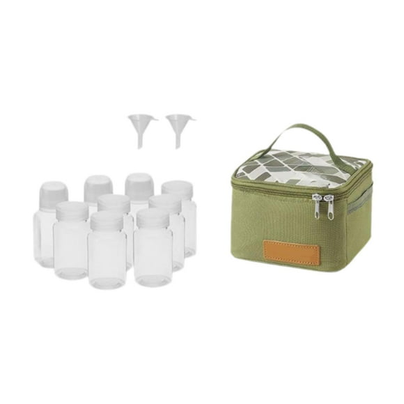 Kit de especias para acampar con bolsas de viaje de 100 ml de botellas de líquido fáciles de usar para usar dispensadores de condición para mochileros Verde