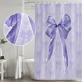thumbnail image 5 of Purple Bow Shower Curtain, Waterproof Shower Curtains for Bathroom, Cute Bowknot Simple Pure Color Washable Fabric Bathtub Curtain Set Bath Decor with 12 Hooks 72"x78", 5 of 8