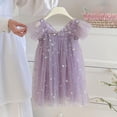 thumbnail image 6 of Girls Flutter Sleeve Party Dress Sequin 3D Wing Mesh Ball Gown Dress, 6 of 6