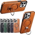thumbnail image 2 of Funda para iPhone Rotroyce Luxury Leather con Magsafe Black, 2 of 9
