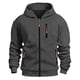 thumbnail image 4 of pstuiky camisas de manga larga para hombre, Sudadera con capucha y bolsillo con cremallera y cordón para hombre, deportiva, informal, de manga larga, de color liso y a la moda xxl, 4 of 4