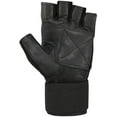 MRX Weight Lifting Gloves Leather Workout Glove with Long Wrist Strap