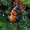 thumbnail image 4 of CoreLiving Holiday Chicken Ornament Set, Christmas Chicken & Rooster Decor, Fun 2D Flat Designs for Xmas Tree Trimming & Festive Party Decoration, 4 of 6