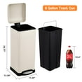 thumbnail image 2 of 8-Gallon Step-Open Trash Can with Soft-Close Lid, Modern, Minimalistic for Home, Kitchen, Laundry Room, Office, Bedroom, Bathroom, with Removable Inner Bucket, 2 of 7