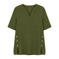 thumbnail image 5 of Endives Womens Linen Shirts Short Sleeve Womens Shirt Blouses Thin Breathable Summer Trendy Green, 5 of 6