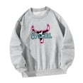 thumbnail image 4 of Sudadera de cuello redondo para mujer, sudaderas con estampado gráfico para adolescentes y niñas L, 4 of 9