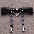 thumbnail image 4 of Suspender Garter Belt Punk Lace Heart Rivet Stocking Clip Garter Thigh Garter, 4 of 5