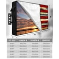 thumbnail image 2 of Retro American Flag Outdoor TV Cover 48 to 50 Inch Weatherproof, Blue Red USA Flag Vintage Wood 600D Oxford TV Covers with Waterproof Zipper, Outside Flat TV Screen Protector Size 48"W x 30"H x 4.5"D, 2 of 7