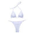 thumbnail image 1 of ENJOYW 2 Pcs/Set Women Swimsuit Strap Backless Halter Neck Rhinestone Summer Bathing Suit for SwimmingPolyester, 1 of 7