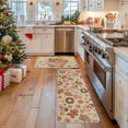 thumbnail image 4 of Sm:)e Gingerbread Man Snowman Christmas Kitchen Rugs and Mats, 17x29Inch and 17x47 Inch, Non Slip Linen Mat Inside Washable for Porch Patio Hallway, Pink, 4 of 7