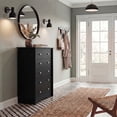 thumbnail image 5 of Lacoo 45'' Tall 5 Drawers Wooden Dresser for Bedroom, Modern Storage Chest of Drawers, Black, 5 of 9