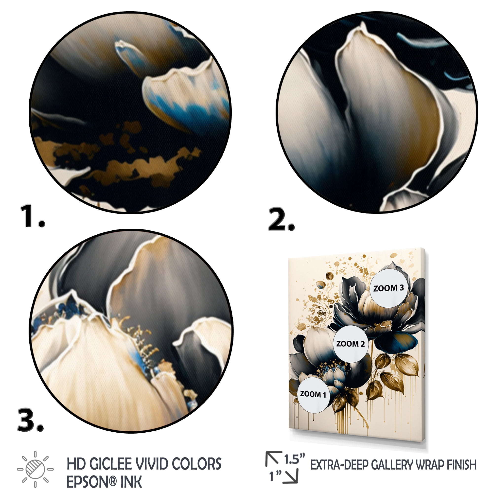 Designart Black And White Watercolor Roses III Canvas Wall Art