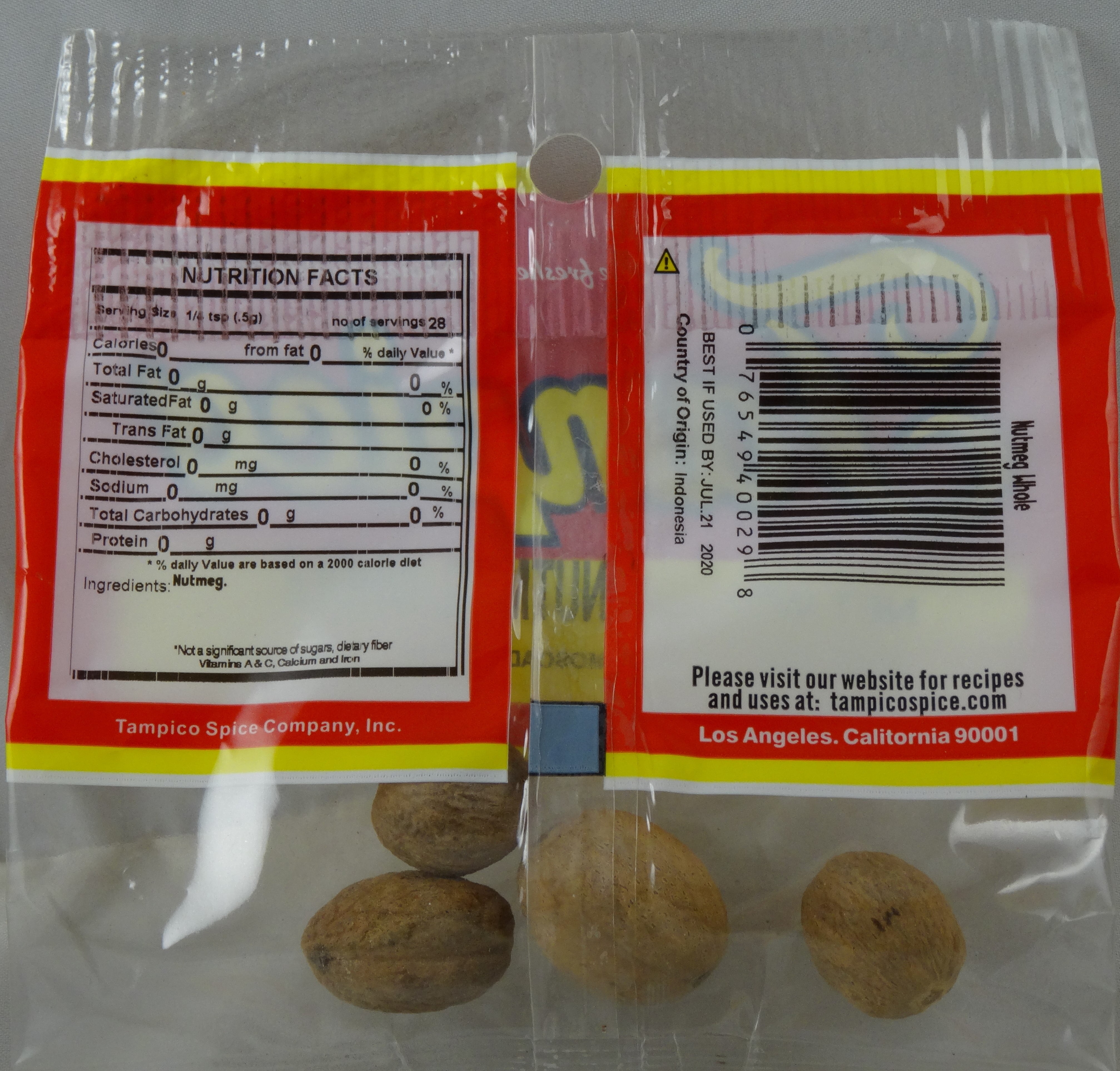 Tampico Whole Nutmeg, Spices & Seasoning, 0.5 oz