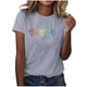 thumbnail image 1 of Blusas de Manga Corta para las Mujeres Divertida Impresión Cuello Redondo Camiseta Vintage, Blusas de Primavera para las Mujeres, 1 of 6