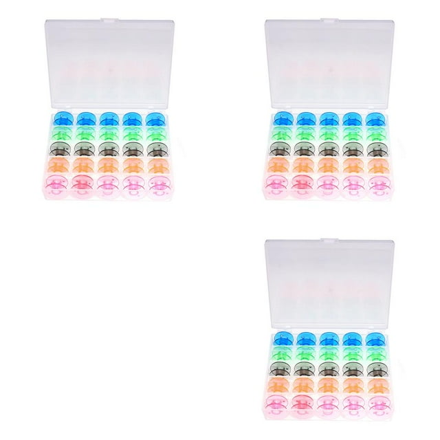 bedienty 25Pcs/Set Empty Bobbins Set Sewing Box Plastic Bobbin Case Stitch Machine Spools Sewing Supplies For Sewing Tools Accessories 3Set