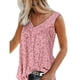 thumbnail image 4 of Camiseta sin mangas con estampado sin mangas sin mangas con cuello en V para mujer, chaleco de verano, rosa, XXL Sweethay AP002122-37, 4 of 7