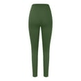 thumbnail image 4 of QATAINLAV Leggings with Pockets for Women, Women High Waisted Tummy Control Yoga Pants Solid Color Workout External Wear Legging Spring Savings Army Green XXL, 4 of 6