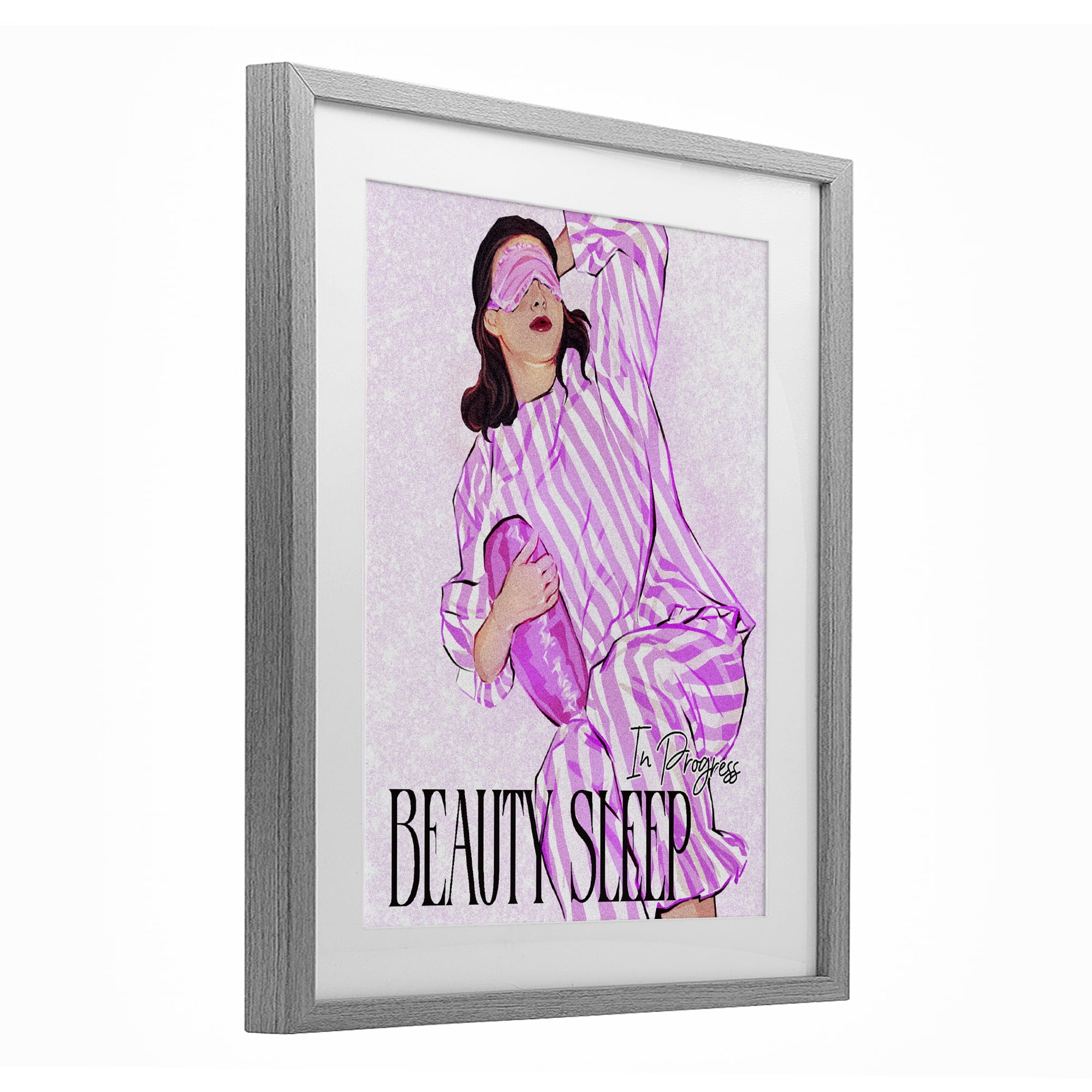 Stupell Industries Beauty Sleep In Progress Gray Framed Print Under Glass, design by Ziwei Li