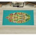thumbnail image 1 of Zoo Decorative Rug, Colorful Animals Geometric Diamond Face Lions Mane Safari Wildlife Theme Image, Quality Carpet for Bedroom Dorm and Living Room, 6 Sizes, Dark Teal, by Ambesonne, 1 of 1