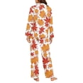 thumbnail image 4 of Garronmavis Maple Leaves Women Pajama Set 2 Piece Notched Collar Long Sleeve Button Down Sleepwear Fall Soft Comfy Nightwear Loungewear PJs Set for Women with Pockets, 4 of 7