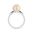 thumbnail image 2 of Angara Golden South Sea Cultured Pearl & Sapphire Butterfly Ring in 14K White Gold for Women | June Birthstone Jewelry for Her, 2 of 8
