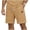 Khaki, variant on Mens Fashion Bermuda Shorts Solid Casual Elastic Decorative Drawstring Waist Side Storage Pockets Small Leather Label Lightly Breathable Summer Daily Streetwear Shorts