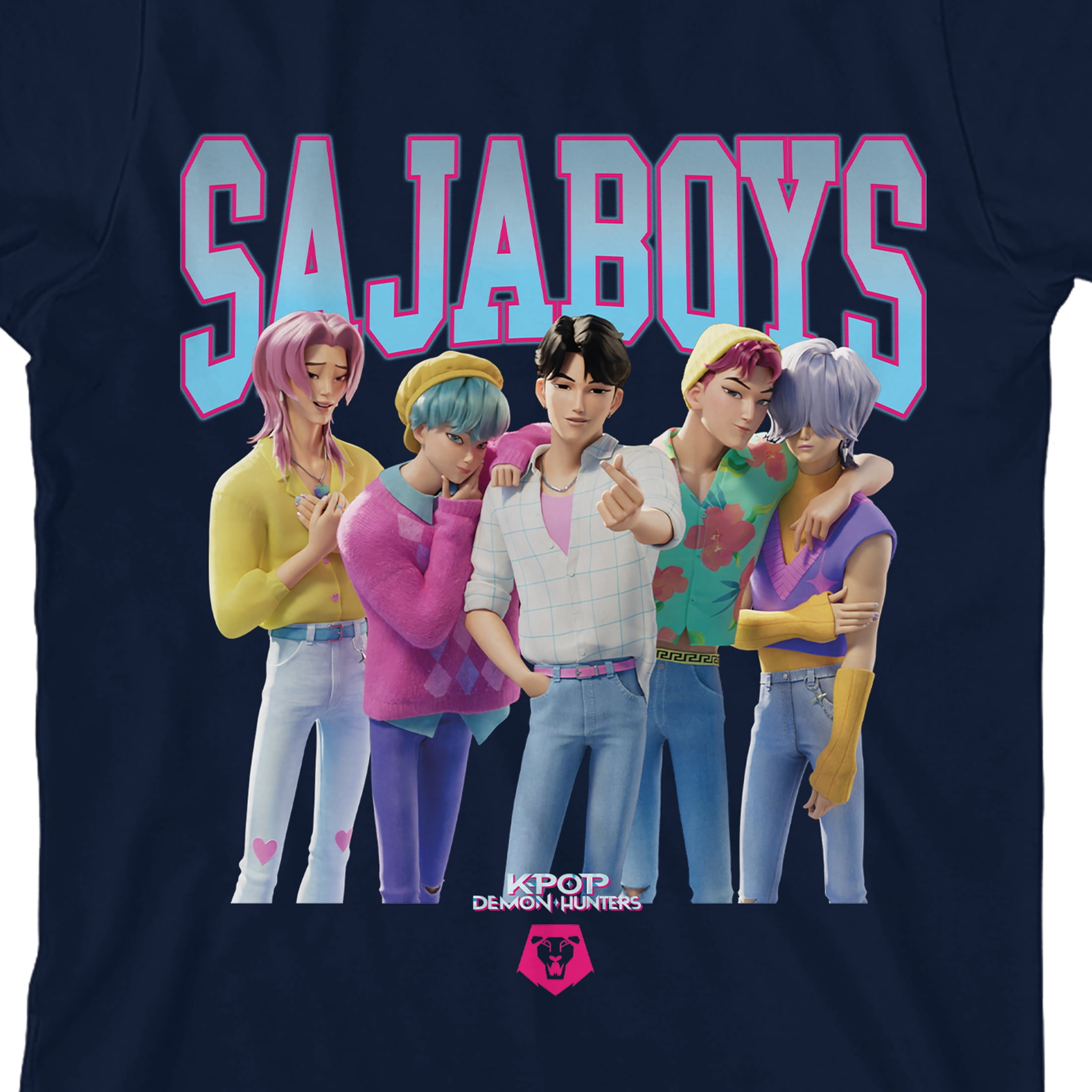 KPop Demon Hunters Saja Boys Group Short Youth Navy Blue Short