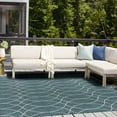 thumbnail image 3 of Unique Loom Outdoor Trellis Collection Area Rug - Gitter (10' Square Teal/Ivory), 3 of 10