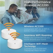 TRENDnet TEW-830MDR2K,AC2200 WiFi Mesh Router System,2 x AC2200 WiFi Mesh Routers, App-Based Setup