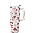 thumbnail image 2 of 40oz Colorful Botanical Mushroom Stainless Steel Flip Straw Tumbler Spill Proof Travel Cup Double Wall Vacuum Insulated Coffee Mug with Top Handle, 2 of 6