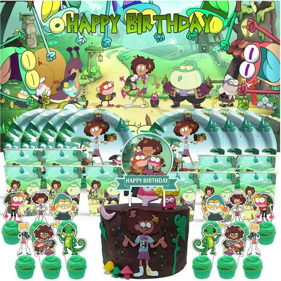 Amphibia Birthday Cups Party Supplies Decor Backdrop Paper Plates Fans Decorations Banner