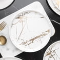 thumbnail image 3 of Stone Lain Zora Porcelain 4 Piece Salad Dinner Plate Set, Serving Dishes, White & Gold, 3 of 7