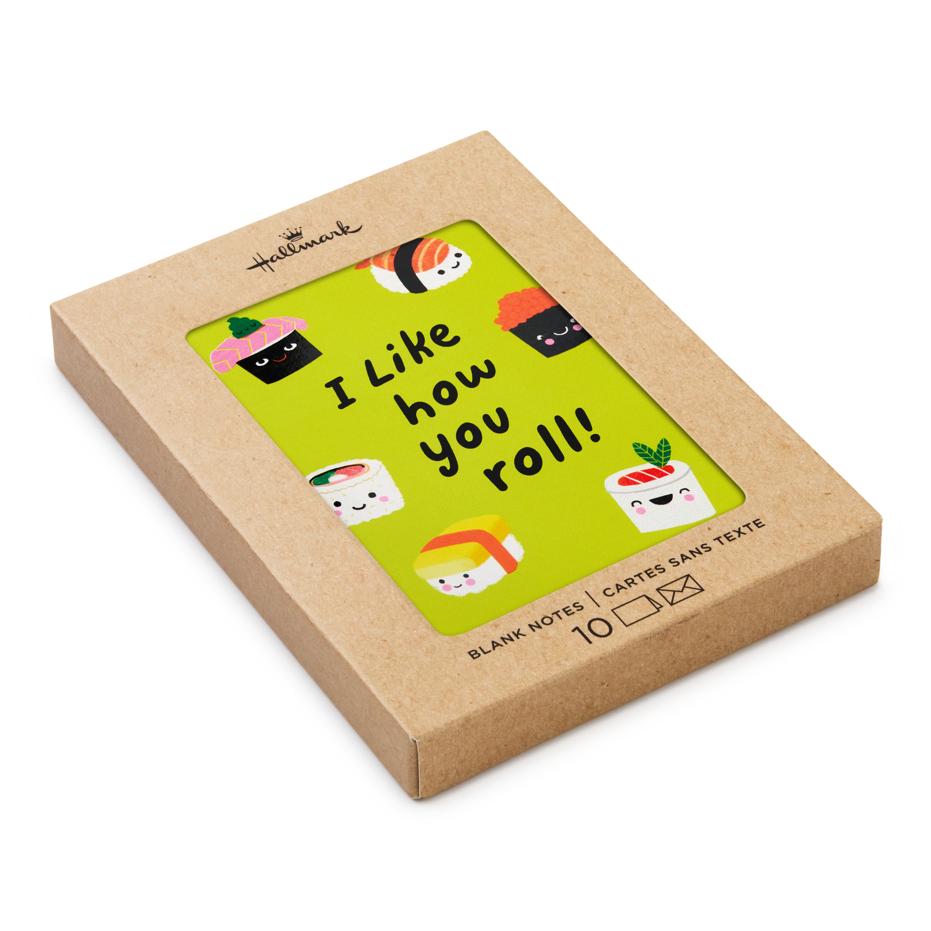 Hallmark Blank Notes (Sushi on Green), Pack of 10