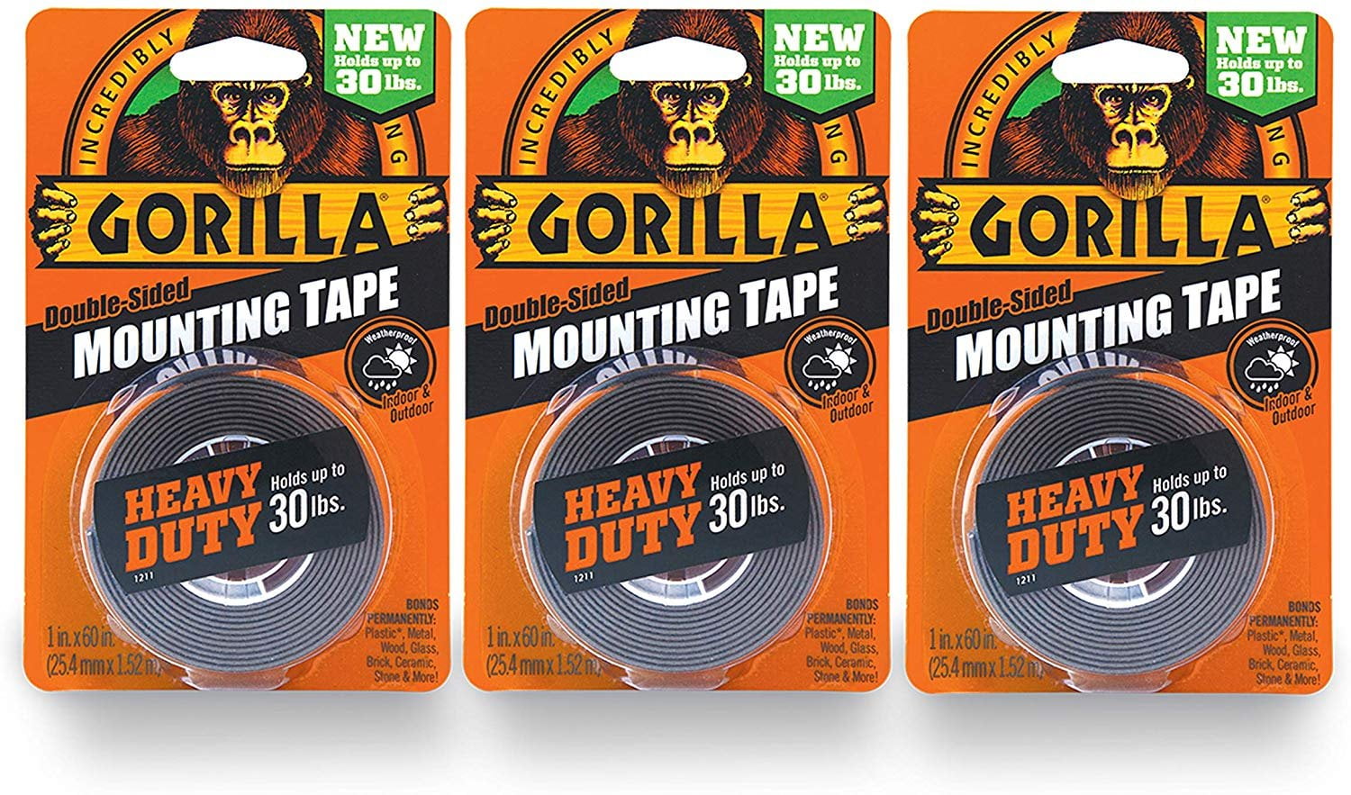 Gorilla Mounting Tape 1in x 60 in 6065101