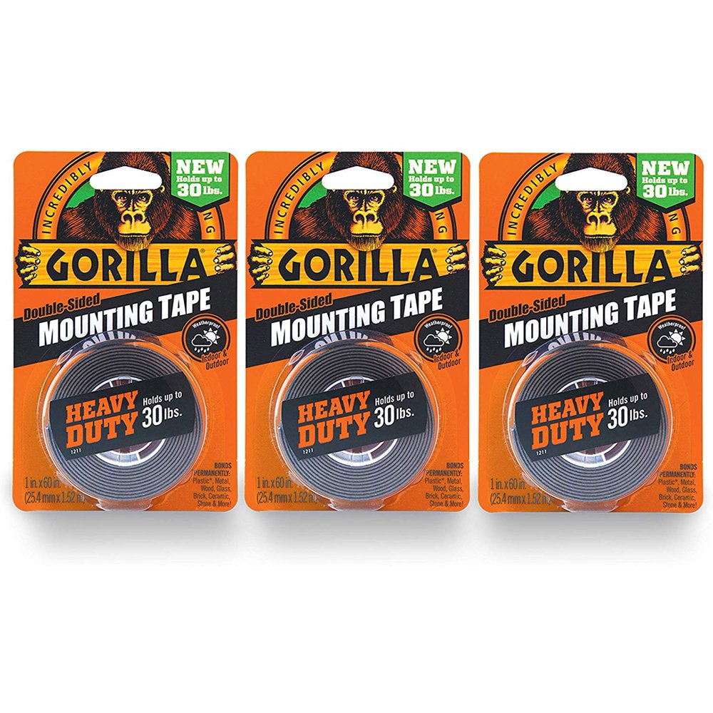 Gorilla Heavy Duty Double Sided Mounting Tape, 1 Inch x 60 Inches