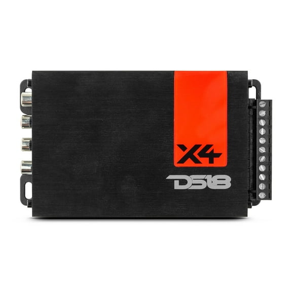 DS18 X4 4-Channel 1320W Peak Class-D Ultra-Compact Full-Range Car Amplifier