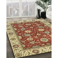 thumbnail image 3 of Ahgly Company Machine Washable Indoor Round Abstract Fire Brick Red Area Rugs, 5' Round, 3 of 7