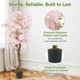 thumbnail image 2 of GVN Faux 5FT 2 Pack Cherry Blossom Plants Decorative with Pink Flowers, Artificial Plant for Patio, Garden, Front Door, Balcony, Backyard, Pink, 2 of 7