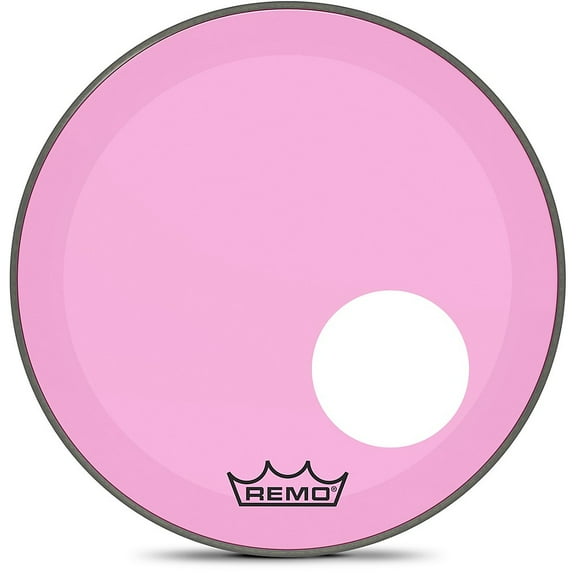 Remo Powerstroke P3 Colortone Pink Resonant Bass Drum Head with 5" Offset Hole 18 in.