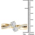 thumbnail image 4 of 1/2 Carat T.W. Diamond 10kt Yellow Gold Two-Stone Bypass Band, 4 of 5