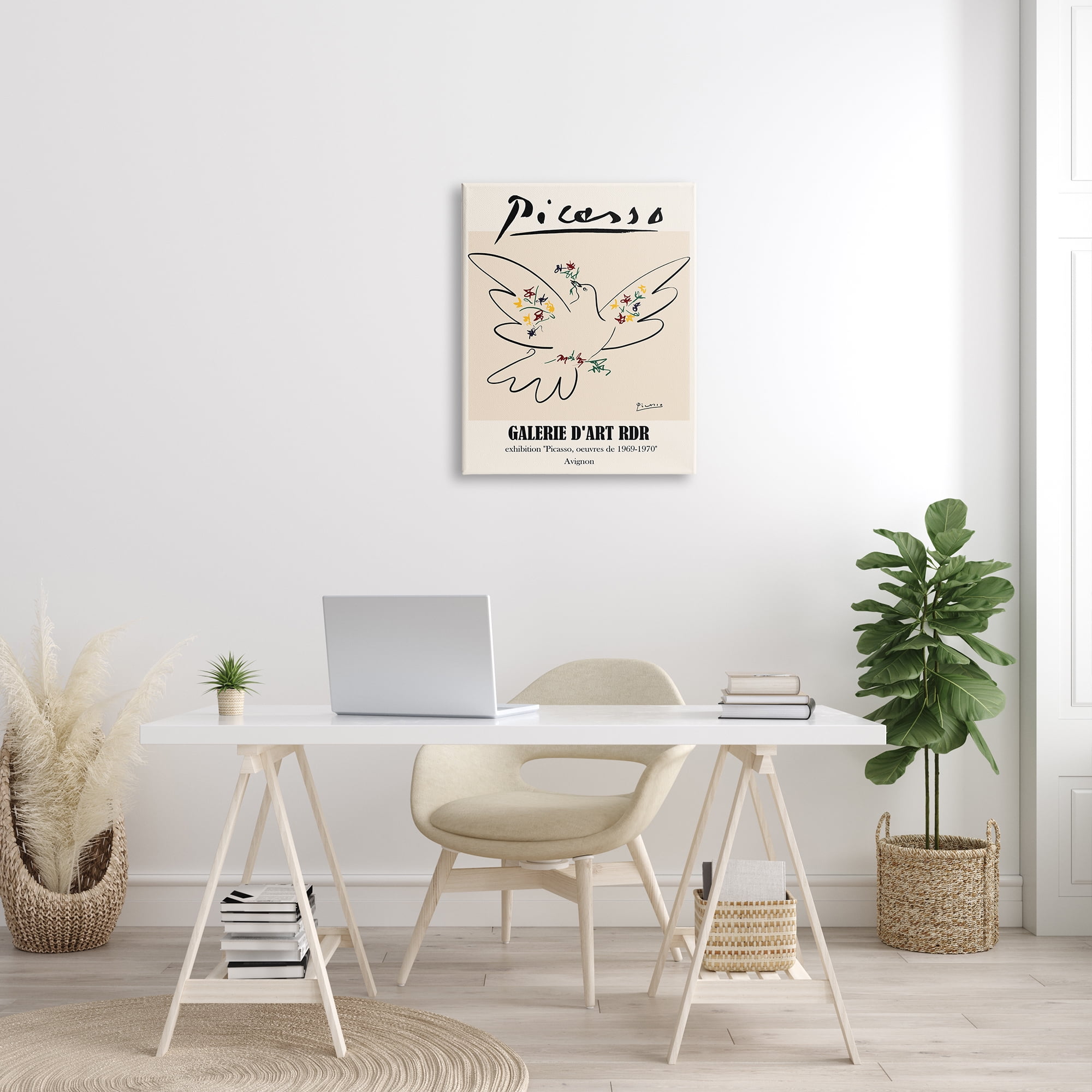 Stupell Industries Classical Abstract Picasso Peace Dove Bird Linework, 24 x 30, Designed by Ros Ruseva