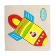 thumbnail image 2 of Children 3D Assemble Toy Kids Educational Intelligence Wooden Cartoon Design Assemble Toy Plane Rocket, 2 of 7
