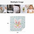 thumbnail image 5 of Easter Cloth Napkins, Spring Rabbits Ears Feet Flowers Wooden Grain Washable and Reusable Dinner Napkins Set of 8, Table Napkin for Kitchen Party Birthday Wedding Hotel Housewarming 20"x20", 5 of 9