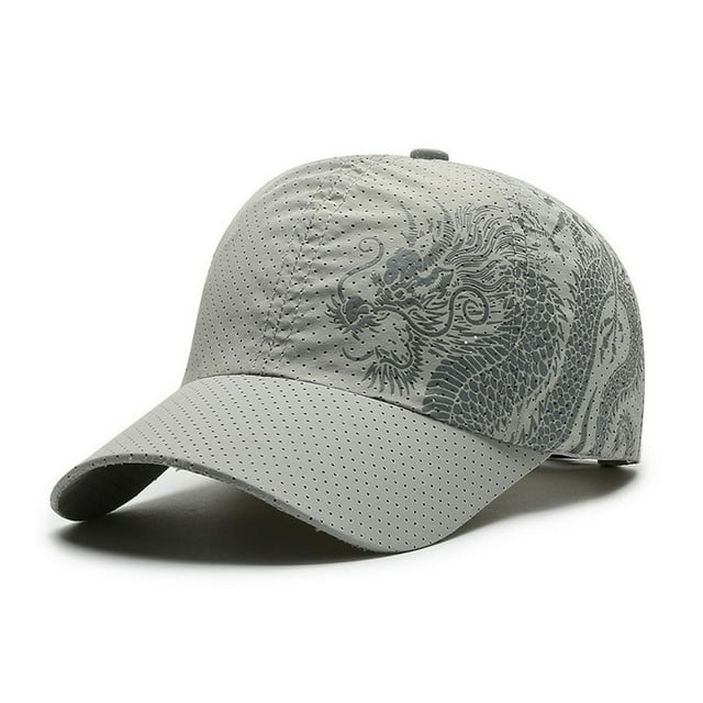 Sunshade Cap Ultralight Quick Drying Chinese Style Dragon Print Baseball Hat for Outdoor