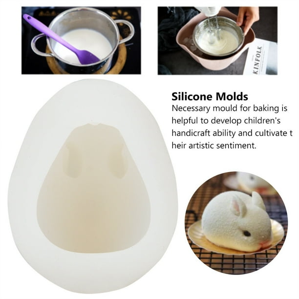 Molde de arcilla de resina de conejo, molde de arcilla de silicona de jabón de conejo 3D Molde de silicona de conejo D Elaborado por expertos