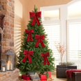 thumbnail image 6 of Artificial Small Wreaths with Velvet Bow & Red Berries,Christmas Wreaths for Front Door, Mr. Christmas Wreath,for Cabinets Kitchen,Window,Farmhouse Wall Xmas Decor, 2 PC, 6 of 6