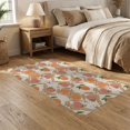 thumbnail image 2 of ODIKA 5'x7' Washable Area Rug Non-Slip, Chair-Friendly Fruit Garden Peach Branch Floral Border Cottage Style for Dining Room, Under Table, Home Office, 2 of 7